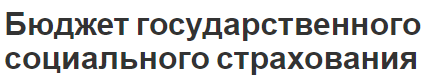 Бюджет государственного социального страхования - сущность, концепция и характеристики