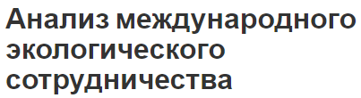 Анализ международного экологического сотрудничества - перспективы и охрана природы