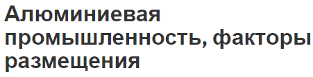 Алюминиевая промышленность, факторы размещения - изменения, концепция и понятия