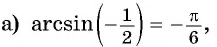 Арксинус, арккосинус, арктангенс и арккотангенс числа с примерами решения