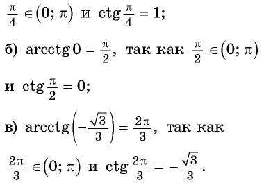 Арксинус, арккосинус, арктангенс и арккотангенс числа с примерами решения