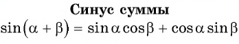 Синус, косинус, тангенс суммы и разности с примерами решения