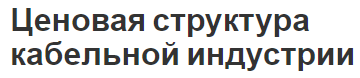 Ценовая структура кабельной индустрии - обороты и структура затрат