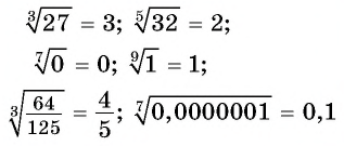 Корень n-й степени из числа и его свойства с примерами решения