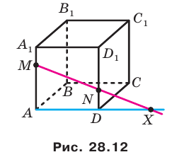 Как определить параллельные прямые в кубе