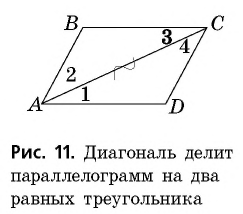 Утверждение одна из диагоналей четырехугольника делит его на два равных треугольника это