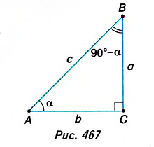 Прямоугольный треугольник в тригонометрии