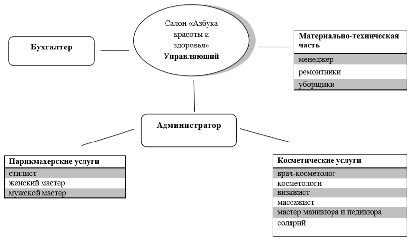 Схема структура салона красоты схема