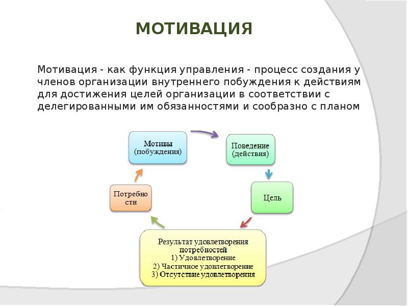 С точки зрения управления проектами организации мотив это