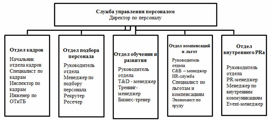 Функции кадровых служб организаций