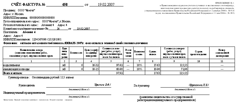 Счет фактура в аптеке образец