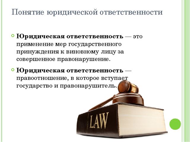 Юридическая ответственность понятие и виды проект