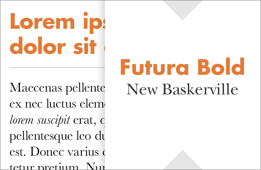 Futura и New Baskerville