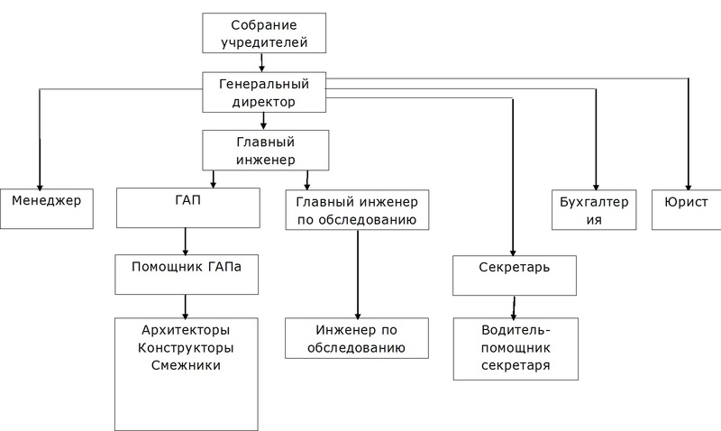 Структура архитектурного бюро схема