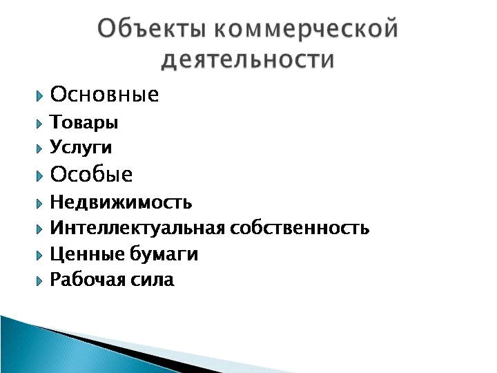 Субъект и объект предприятия