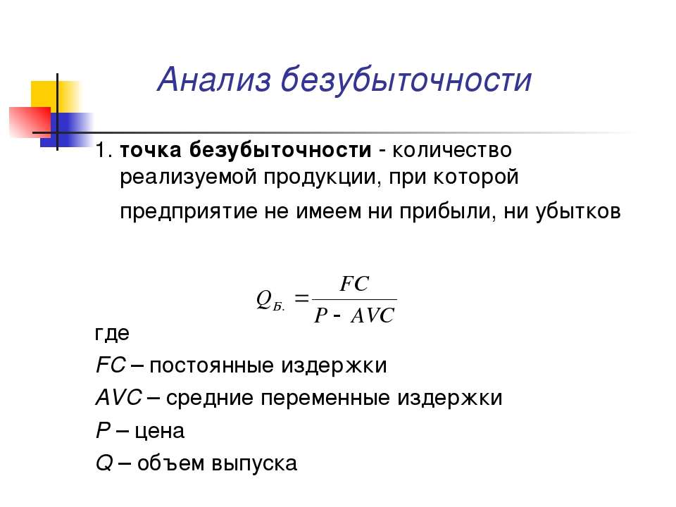 Формулы для бизнес плана