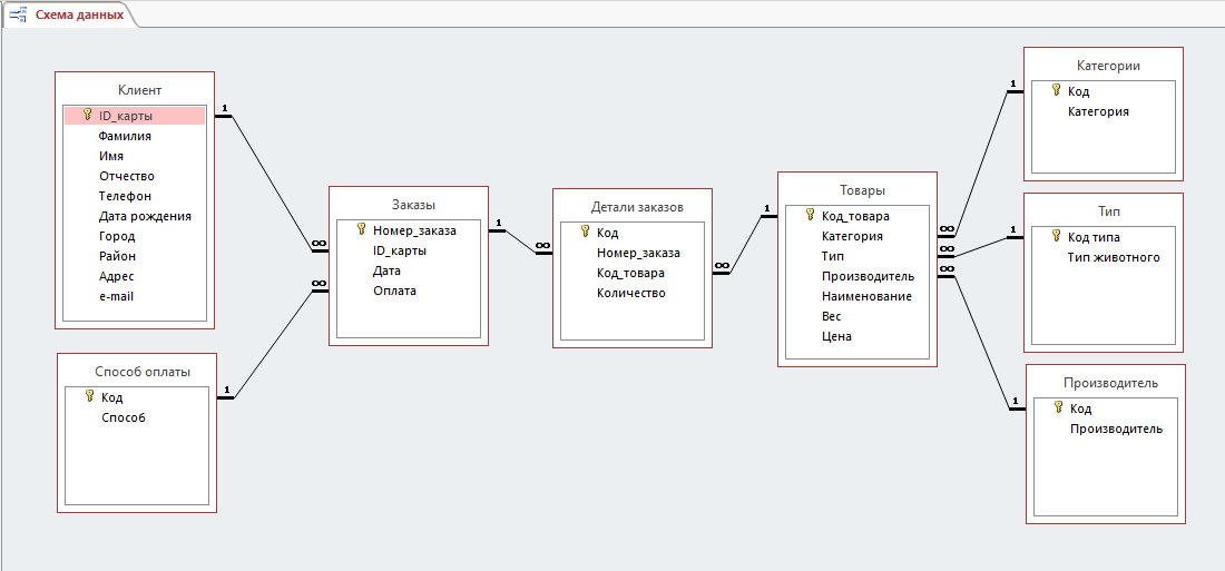 Карту с данными клиентов. База данных зоомагазин access. Проектирование схемы базы данных. База данных клиентов. БД аптека схема данных.