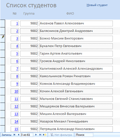 Курсовая работа: Проектирование базы данных сессионной успеваемости студентов ВУЗа