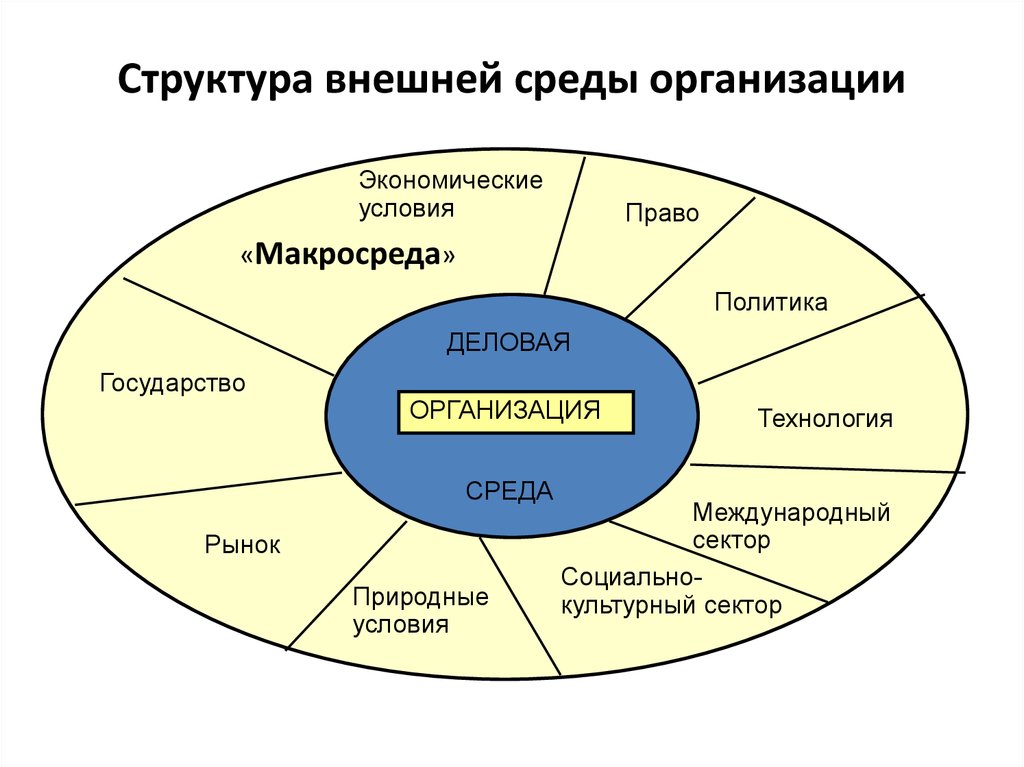 В заданном рисунке укажите основные факторы внутренней среды организации