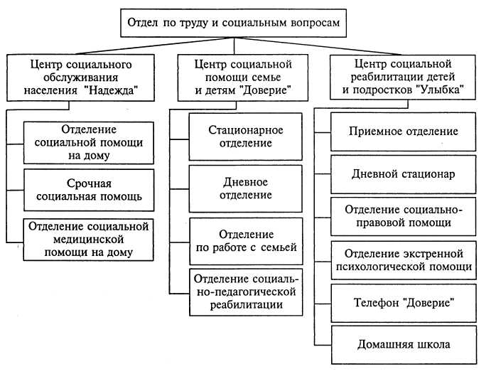 Планирование работы органов социального обеспечения схема