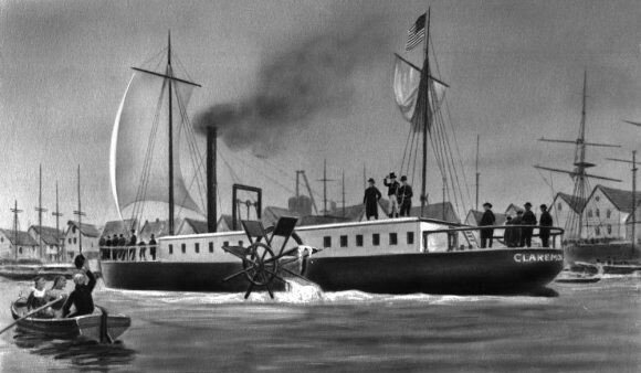 Тот самый, первый "колесный" пароход Роберта Фултона