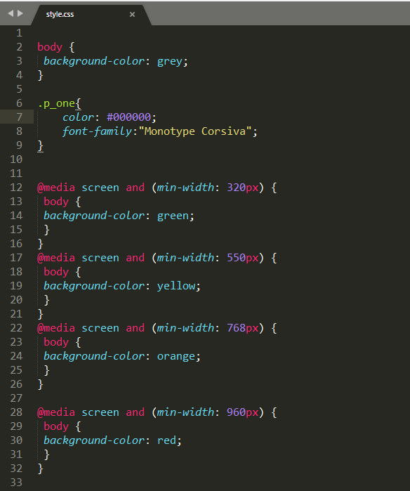 Static css styles css