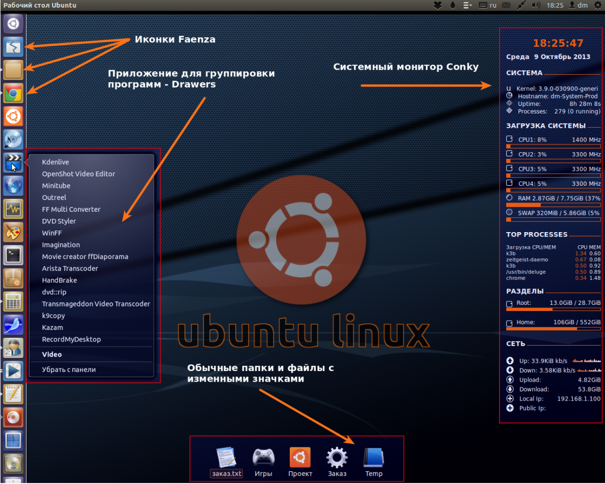 Рабочие окружения linux. Окружения рабочего стола Linux. Рабочий стол линукс убунту. Красивый рабочий стол Linux. Linux вид рабочего стола последняя версия.