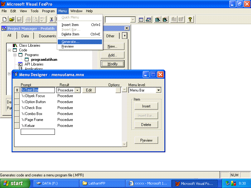 Проект на foxpro