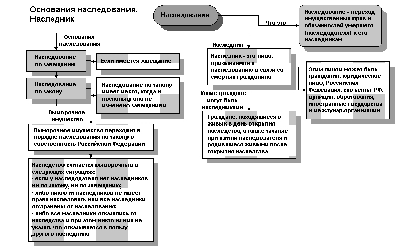 Наследование по завещанию схема